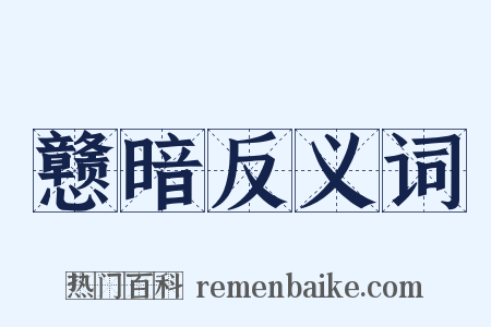 戆暗反义词是什么意思的图片